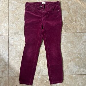 Dark pink corduroy pants from Anthropologie